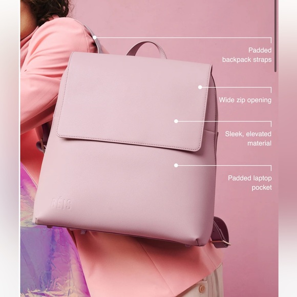 Béis The Wicked Backpack in Wicked Pink - Picture 4 of 16